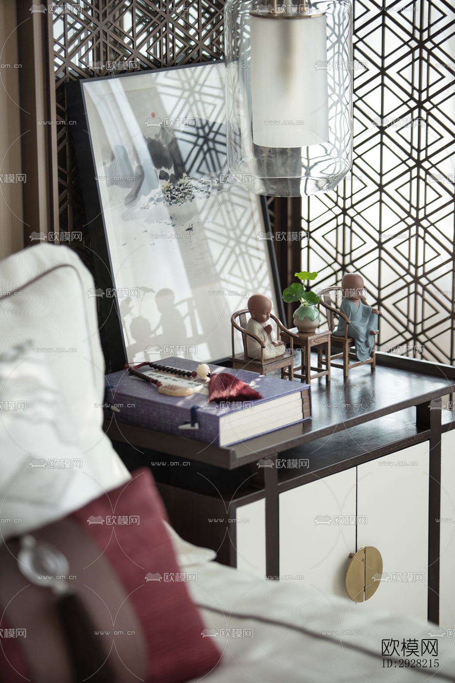 新中式平层效果图下载（渲染图6）