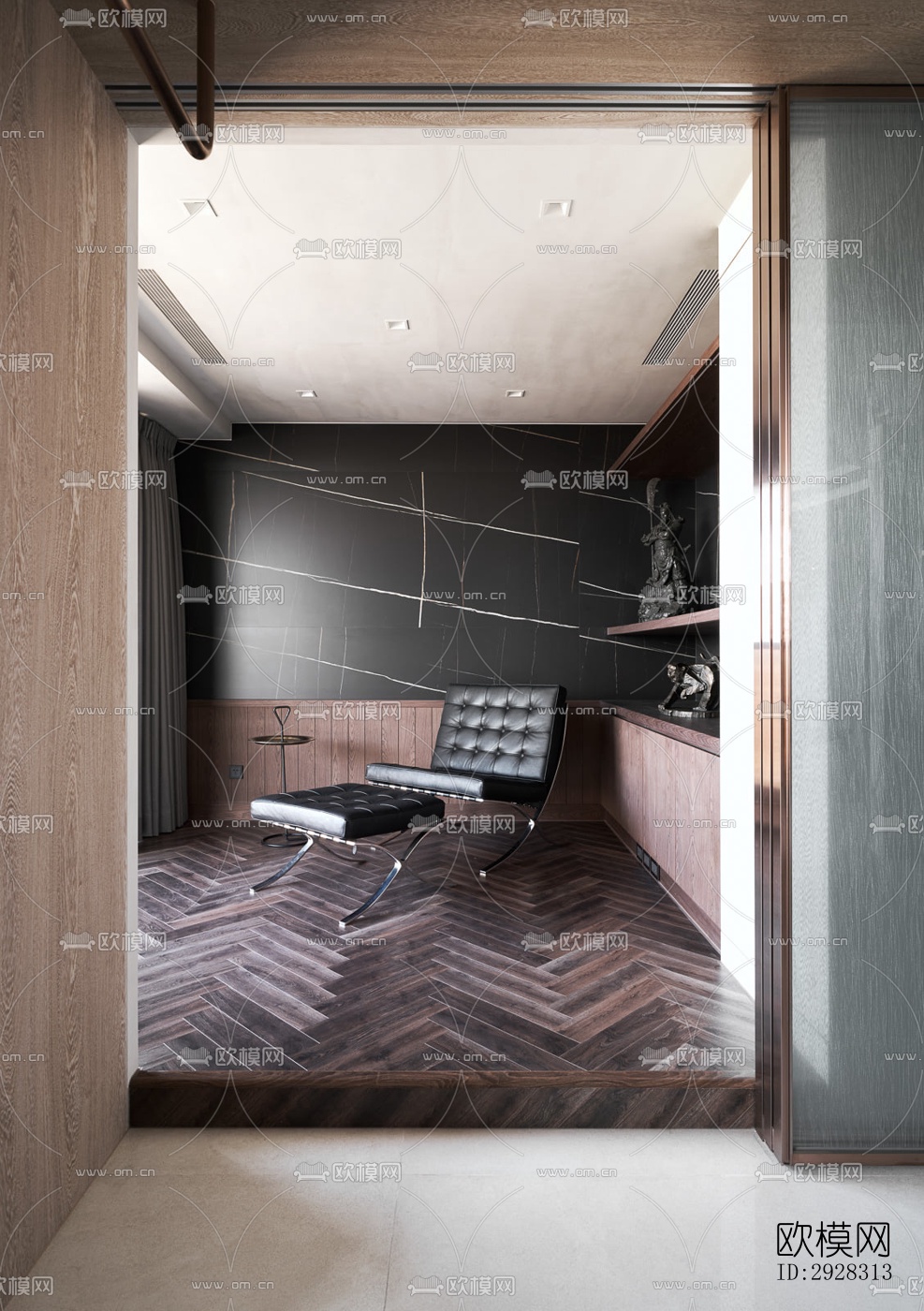 现代平层效果图下载（渲染图14）