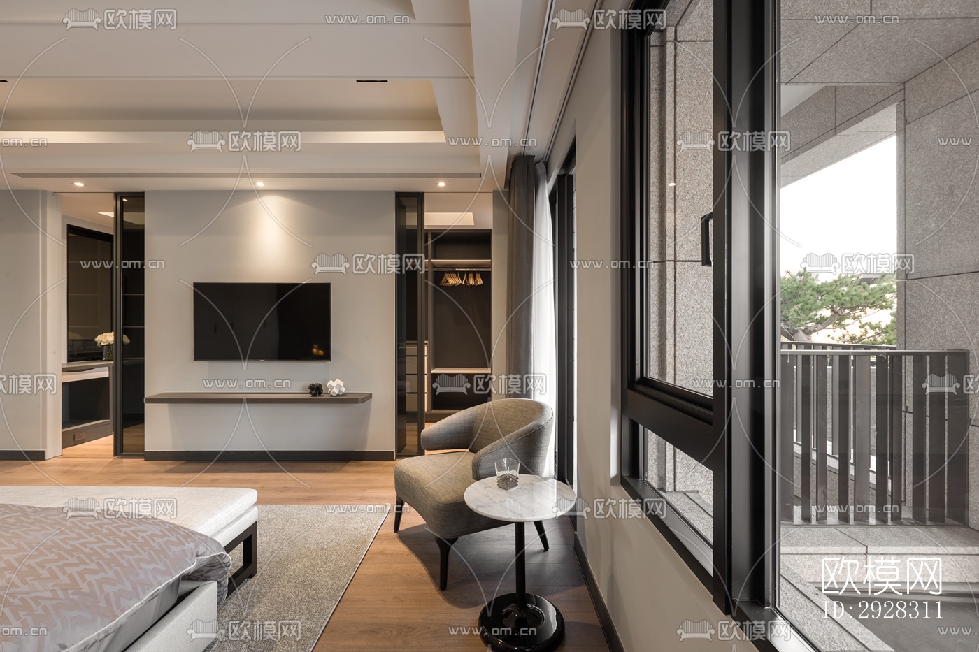 现代平层效果图下载（渲染图3）