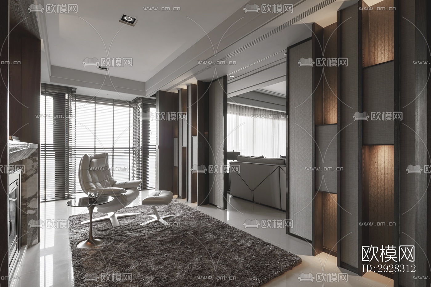 现代平层效果图下载（渲染图2）