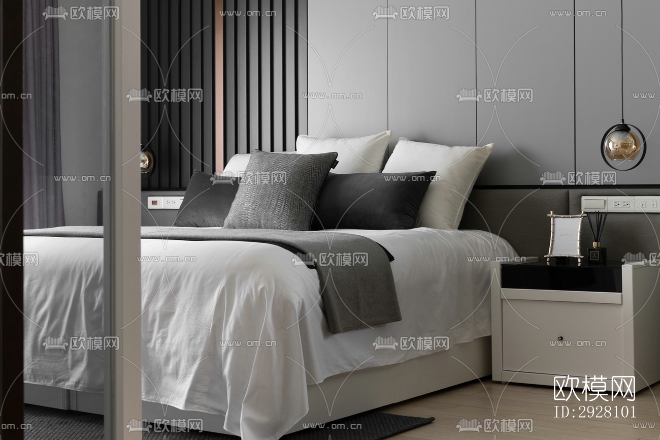 高级灰公寓效果图下载（渲染图3）