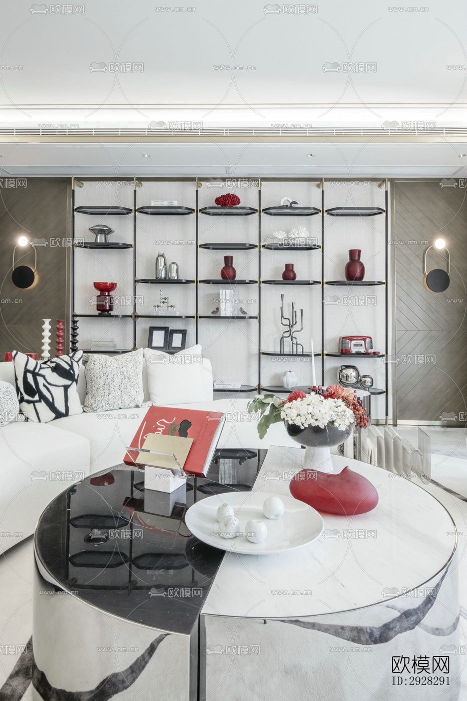 现代平层效果图下载（渲染图12）