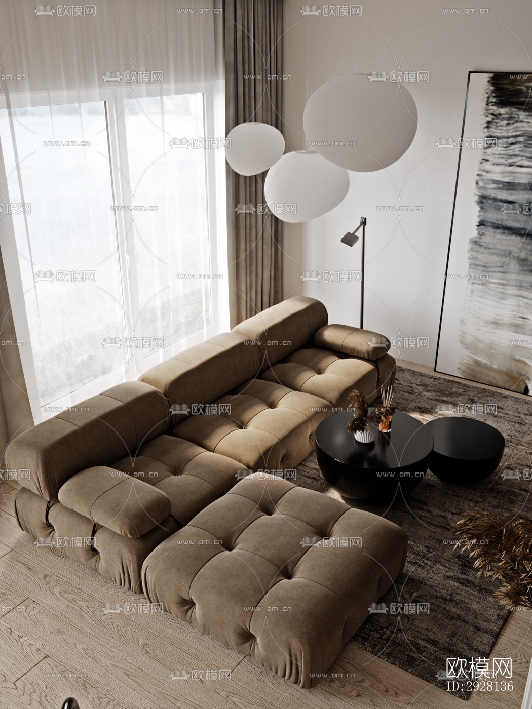 侘寂平层效果图下载（渲染图14）