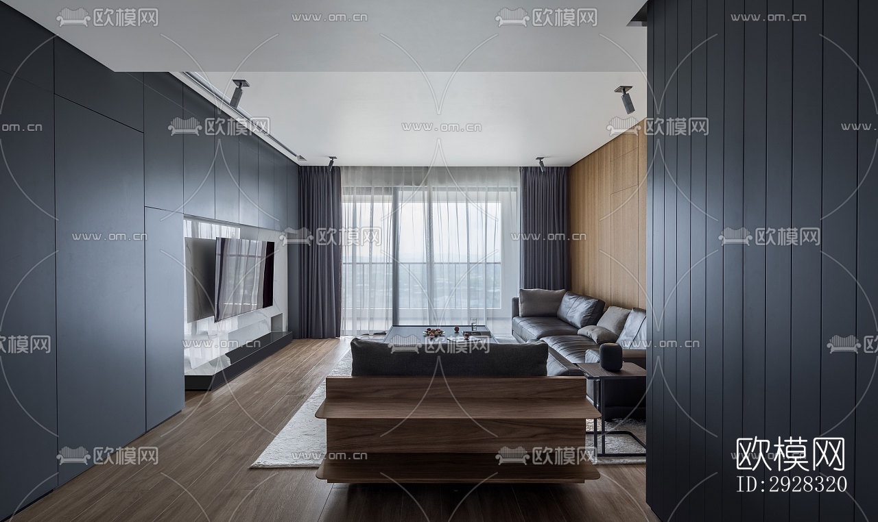 现代平层效果图下载（渲染图15）