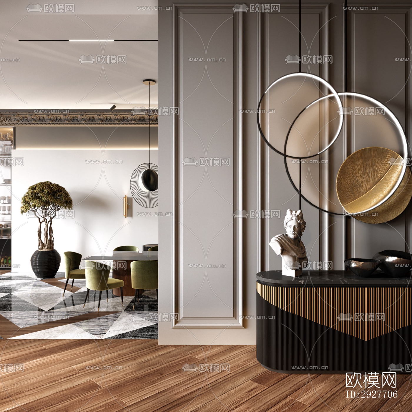 高级灰别墅效果图下载（渲染图8）