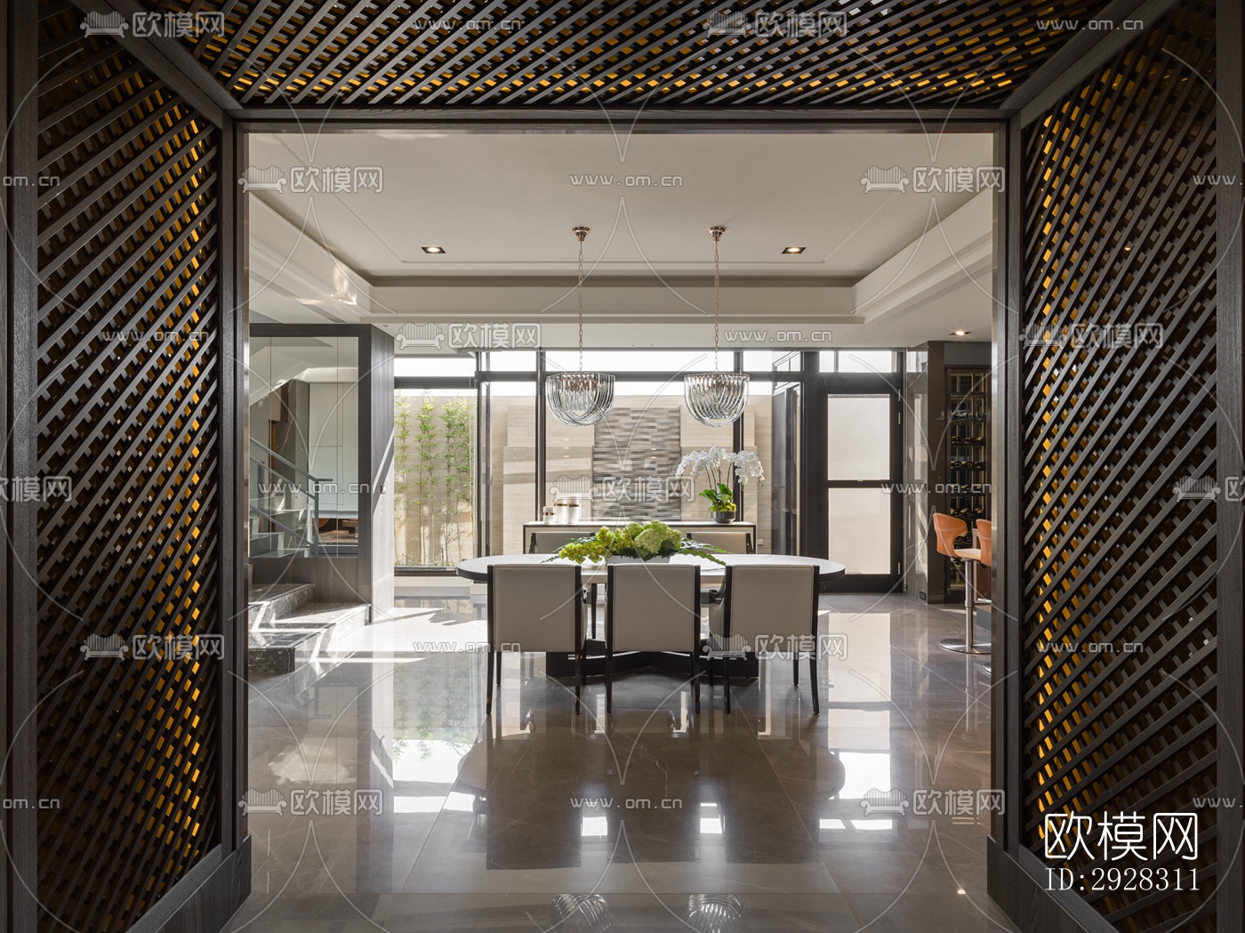 现代平层效果图下载（渲染图1）