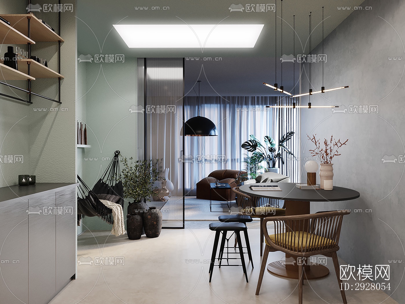 现代公寓效果图下载（渲染图14）