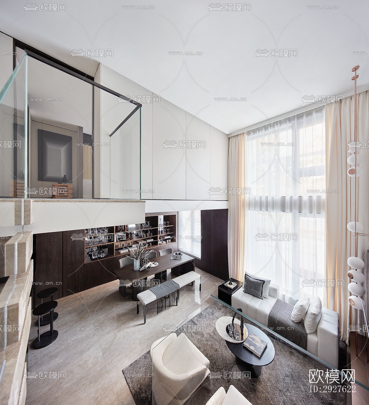 现代复式效果图下载（渲染图13）