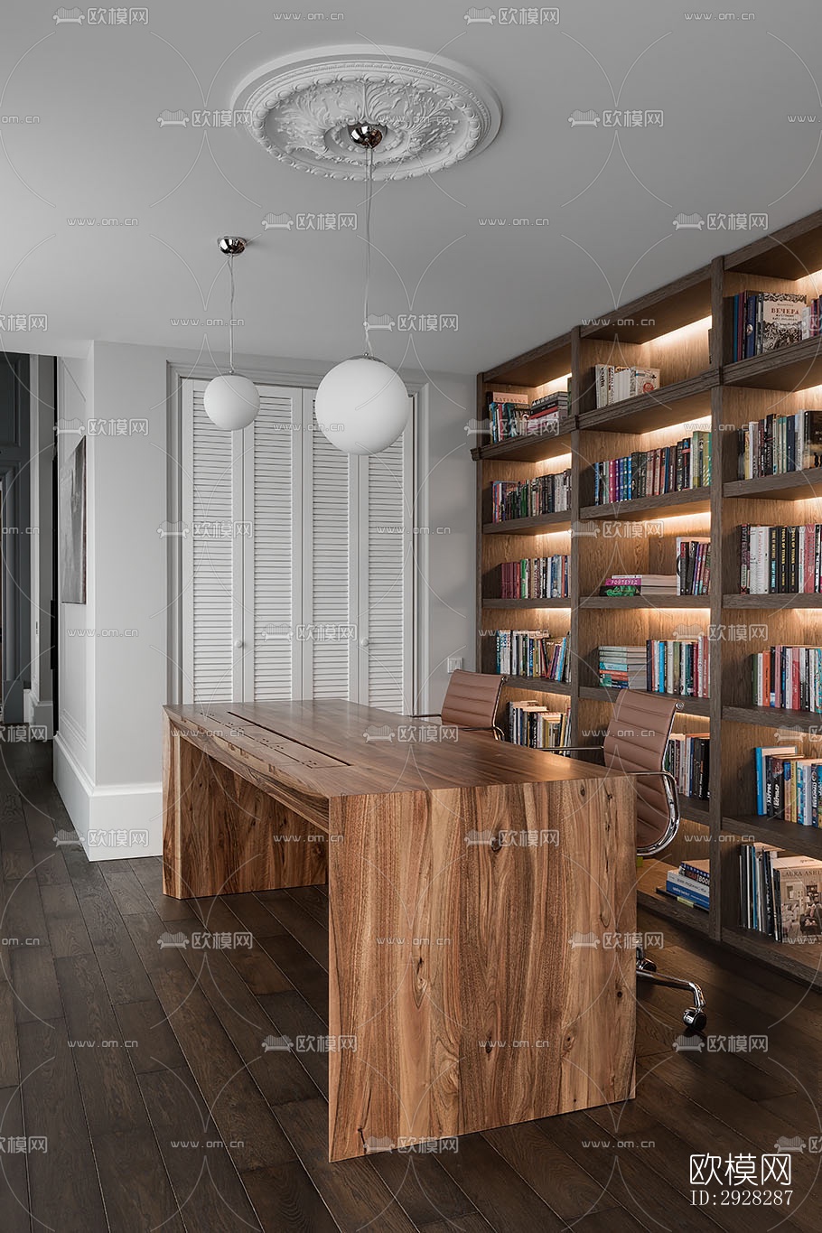 现代平层效果图下载（渲染图8）