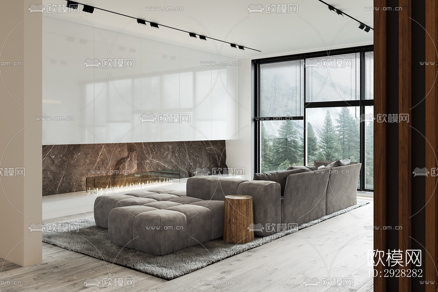 现代平层效果图下载（渲染图15）