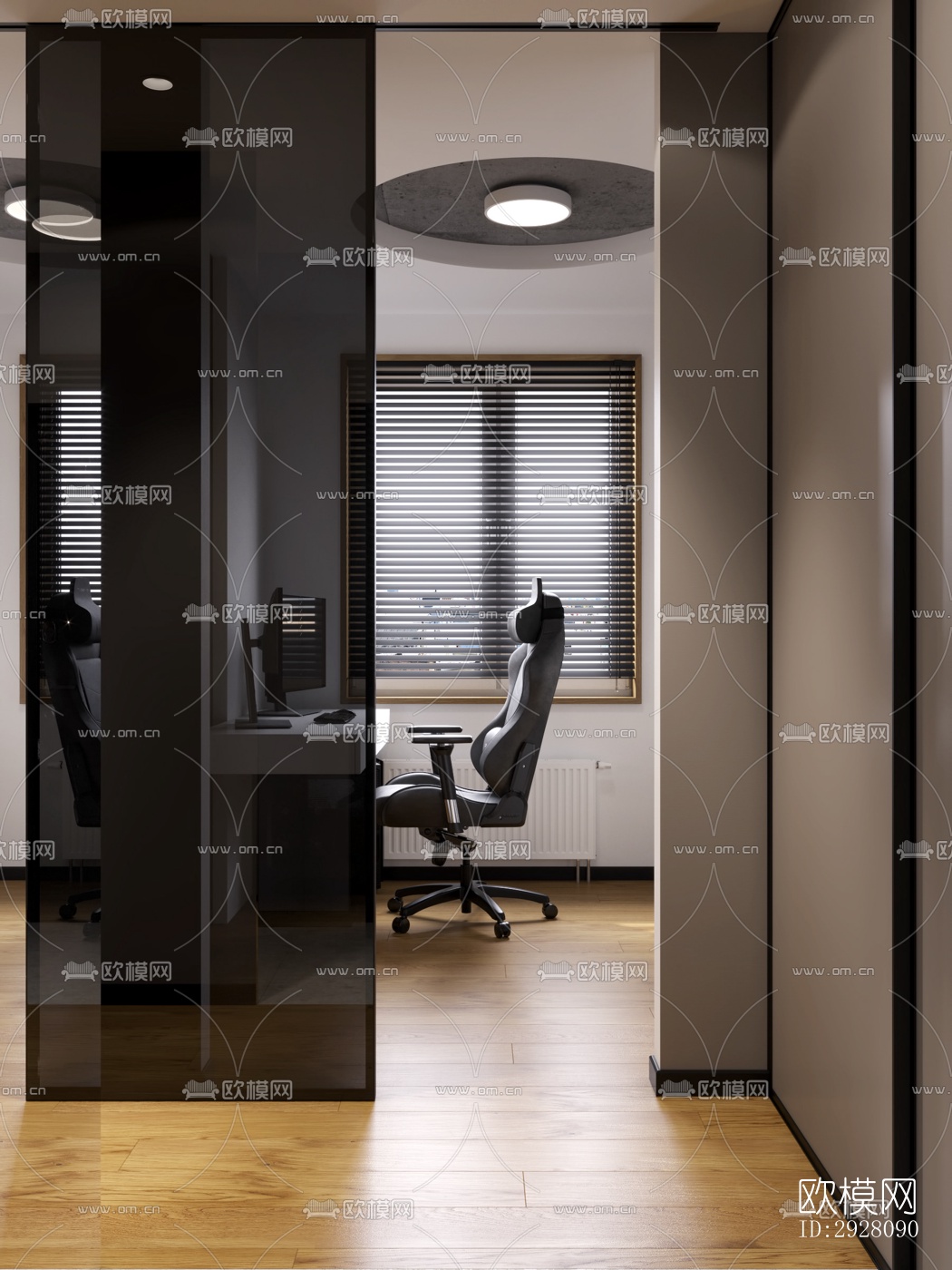 高级灰公寓效果图下载（渲染图4）