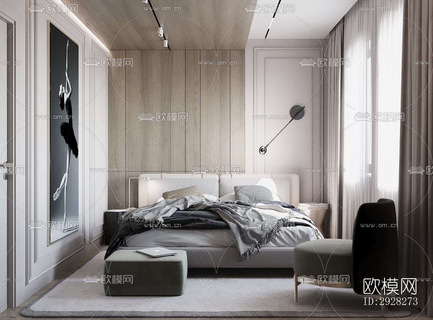 欧式平层效果图下载（渲染图4）