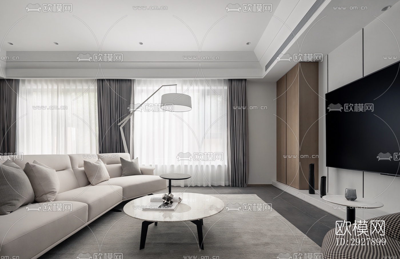 现代复式效果图下载（渲染图17）