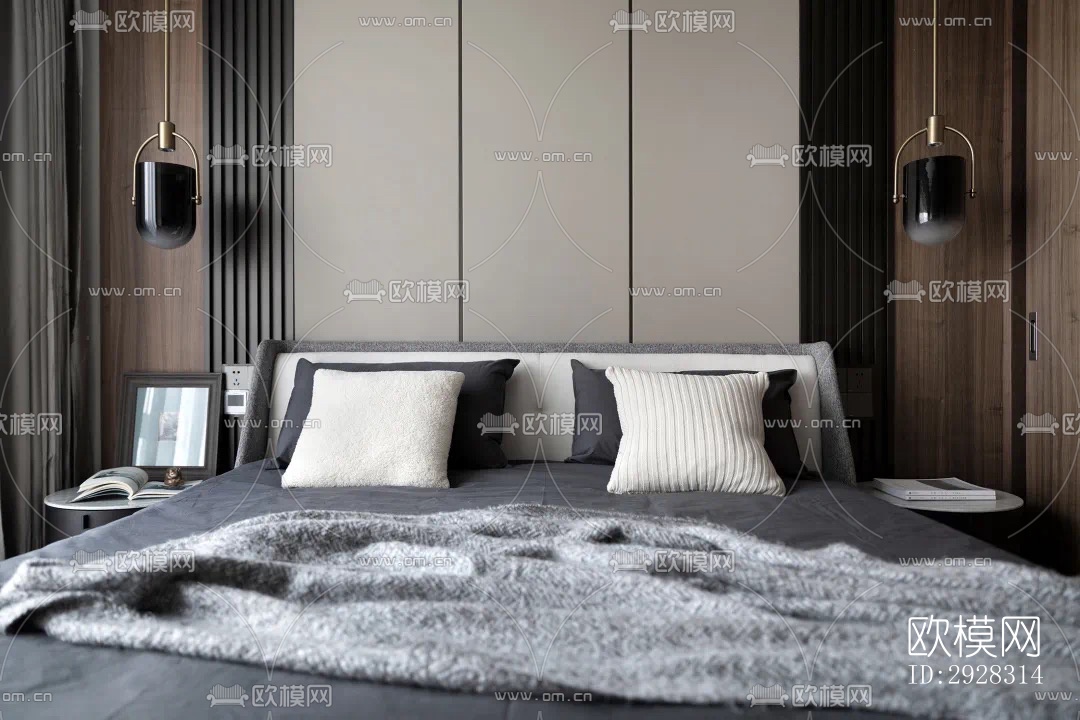 现代平层效果图下载（渲染图7）