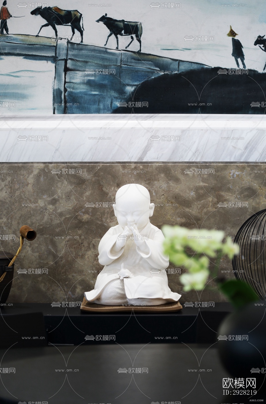 新中式平层效果图下载（渲染图17）