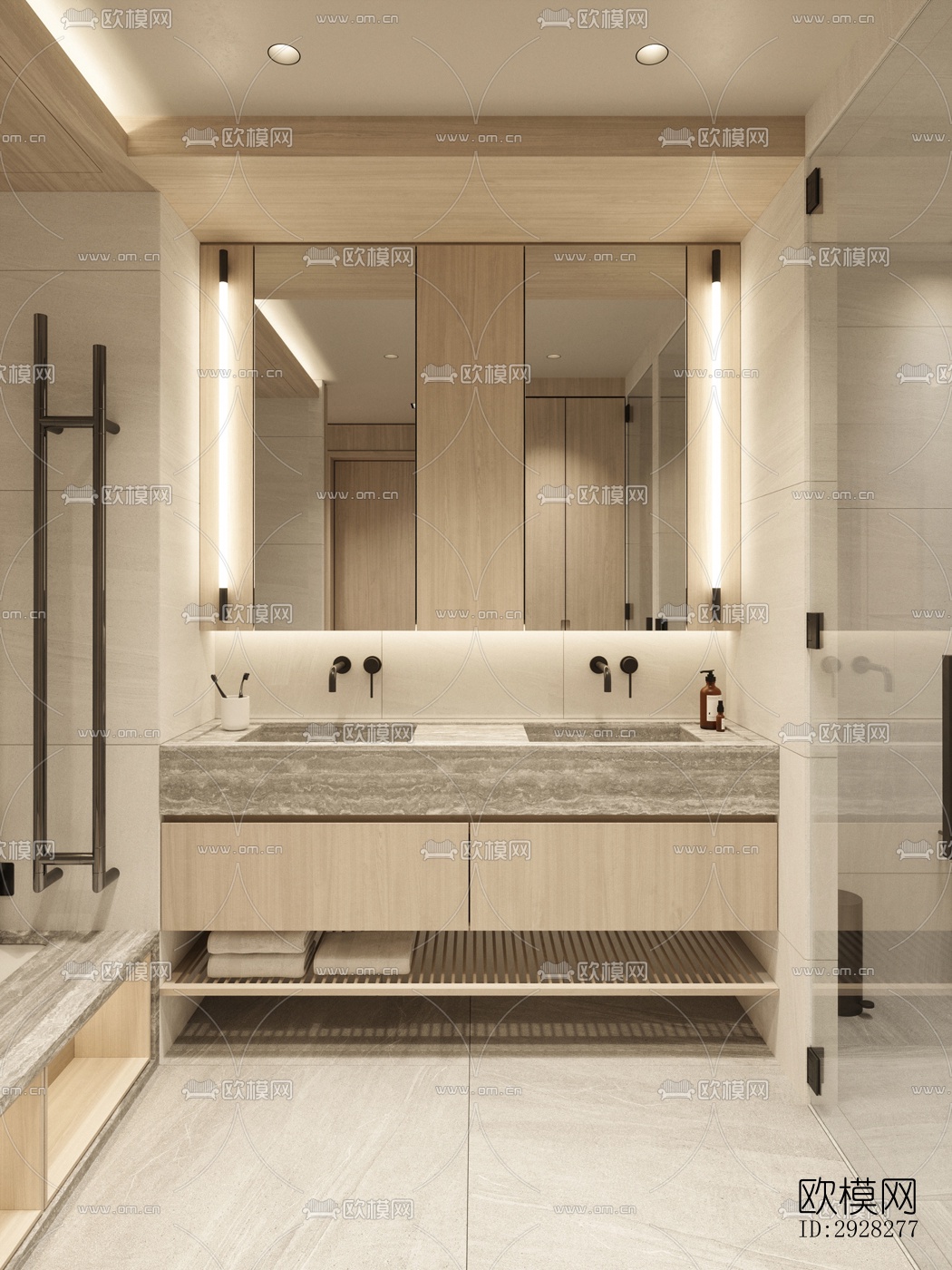 现代平层效果图下载（渲染图9）