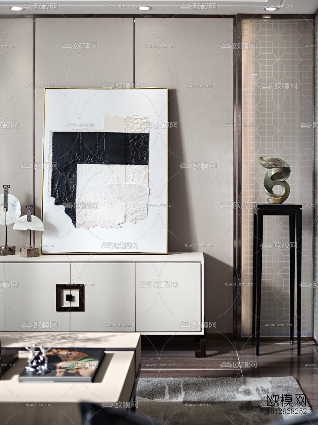 新中式平层效果图下载（渲染图15）