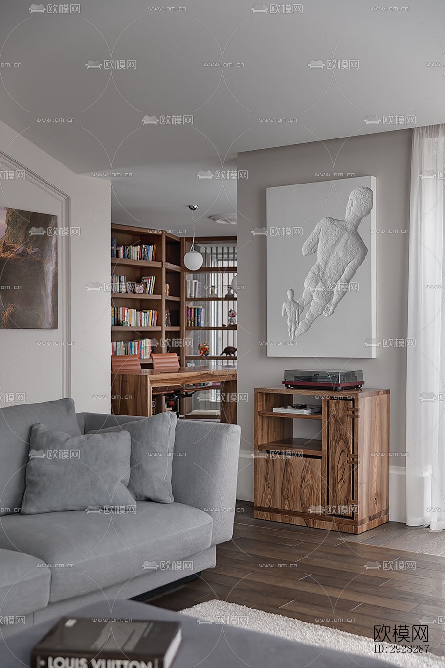 现代平层效果图下载（渲染图16）