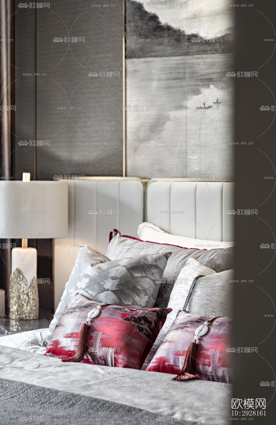 新中式平层效果图下载（渲染图15）