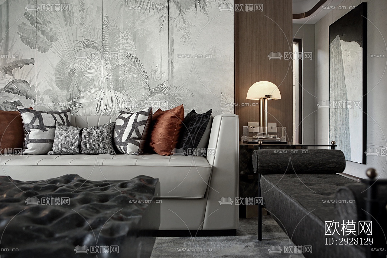 中式平层效果图下载（渲染图14）