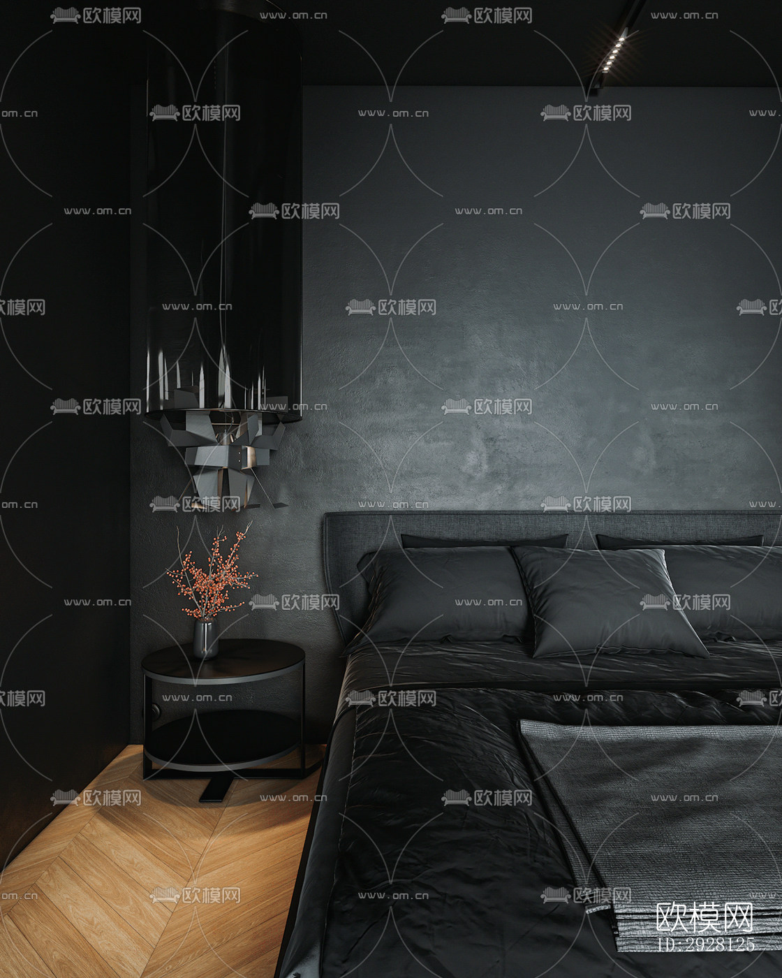 高级灰公寓效果图下载（渲染图12）