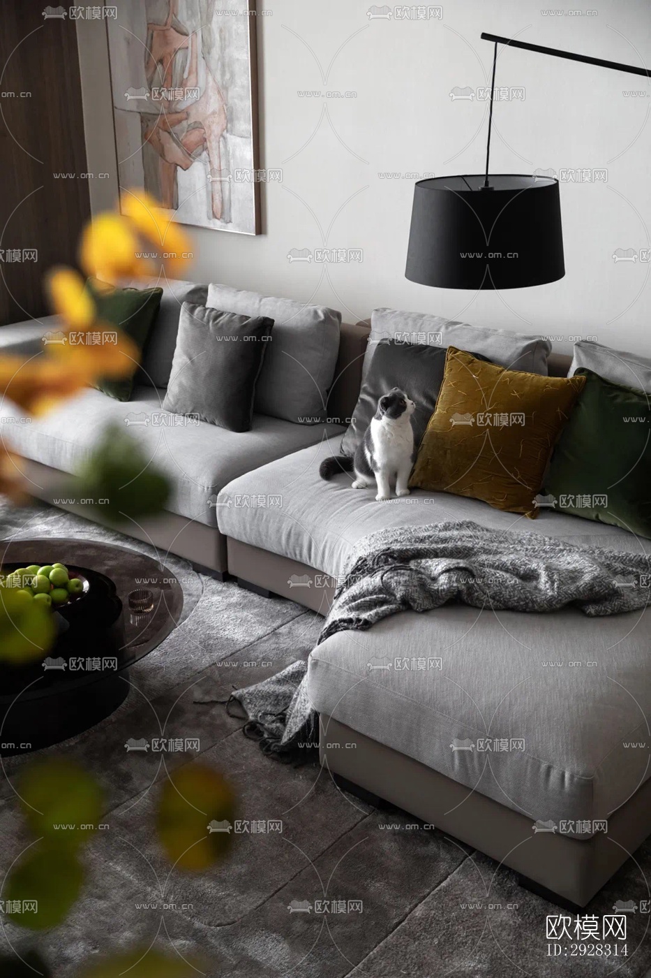 现代平层效果图下载（渲染图16）