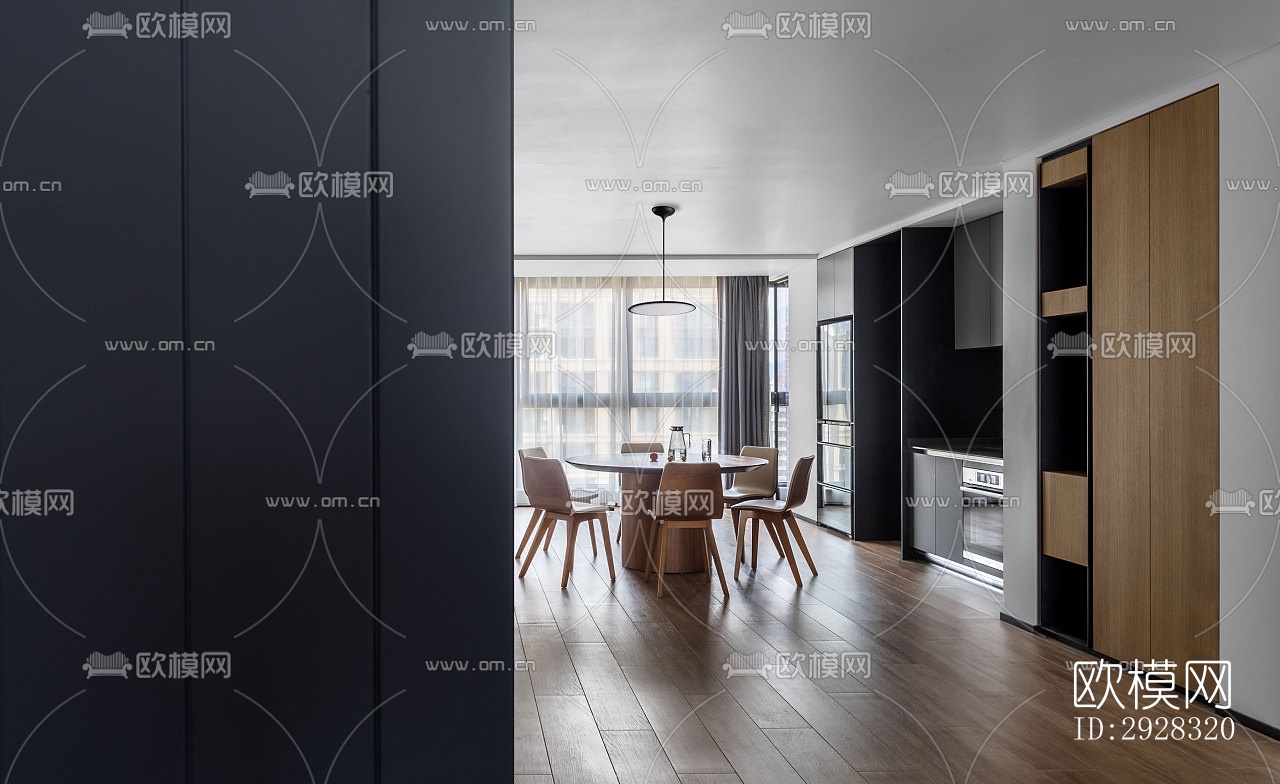 现代平层效果图下载（渲染图1）