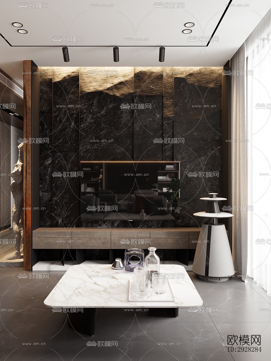 现代平层效果图下载（渲染图19）