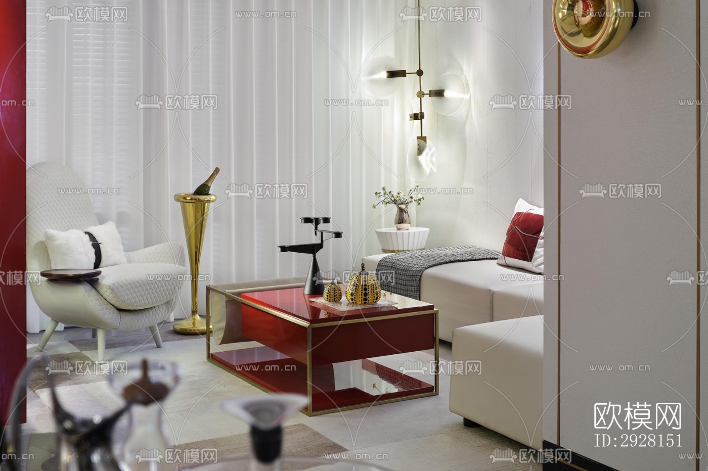 后现代平层效果图下载（渲染图6）