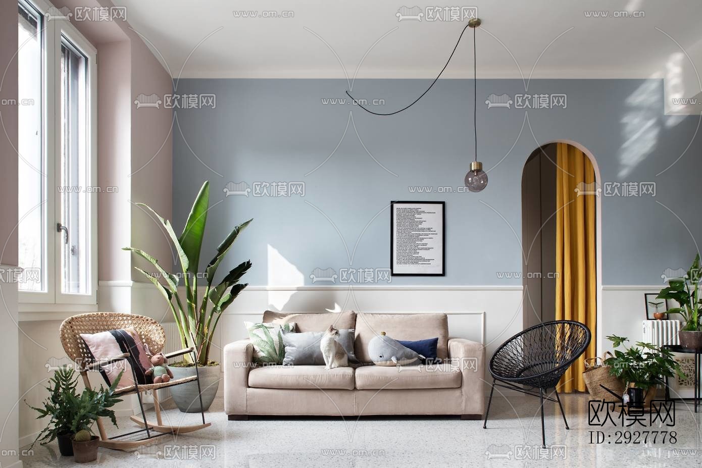 北欧公寓效果图下载（渲染图1）