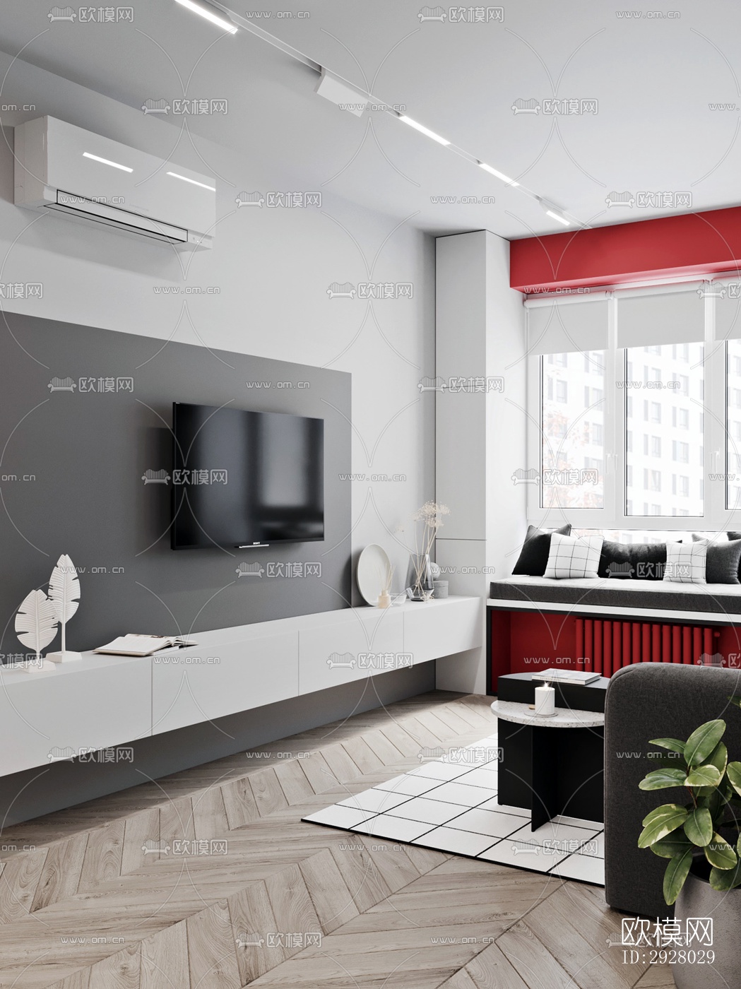 现代公寓效果图下载（渲染图14）