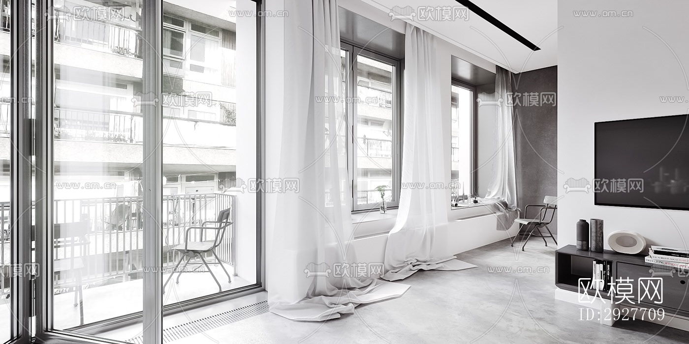 高级灰别墅效果图下载（渲染图14）