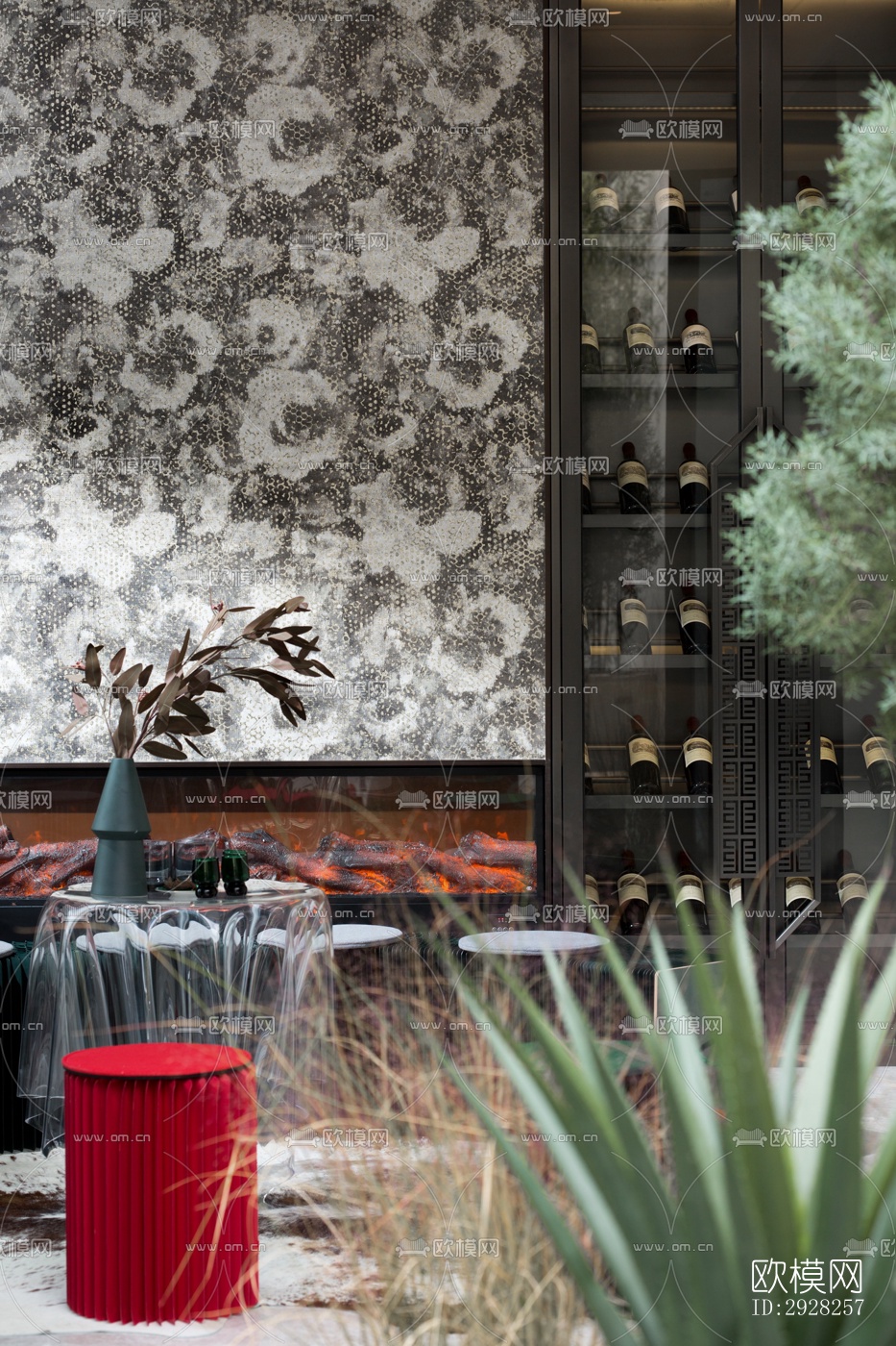 新中式平层效果图下载（渲染图19）