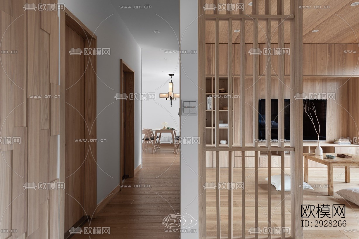 日式平层效果图下载（渲染图14）