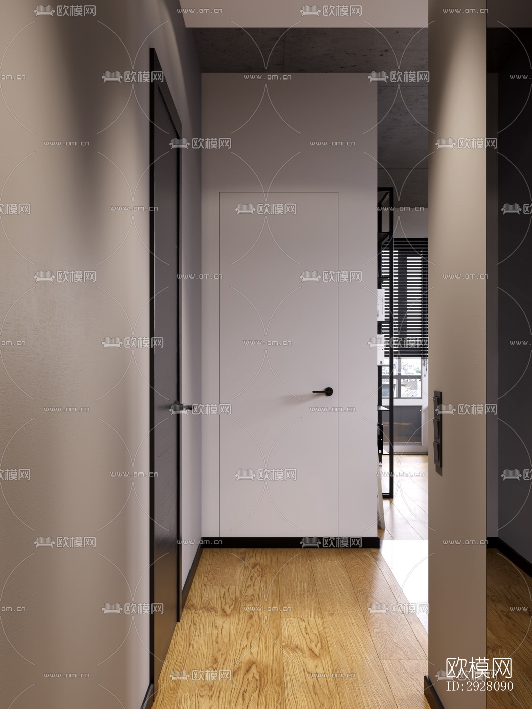 高级灰公寓效果图下载（渲染图5）