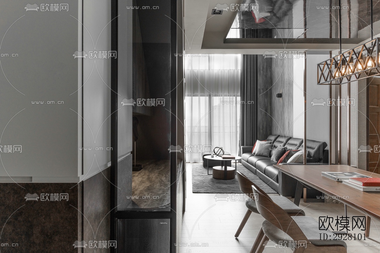 高级灰公寓效果图下载（渲染图15）