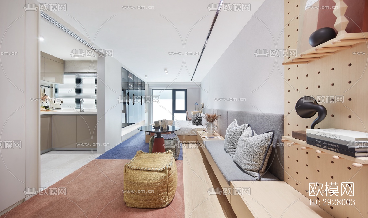 现代公寓效果图下载（渲染图3）