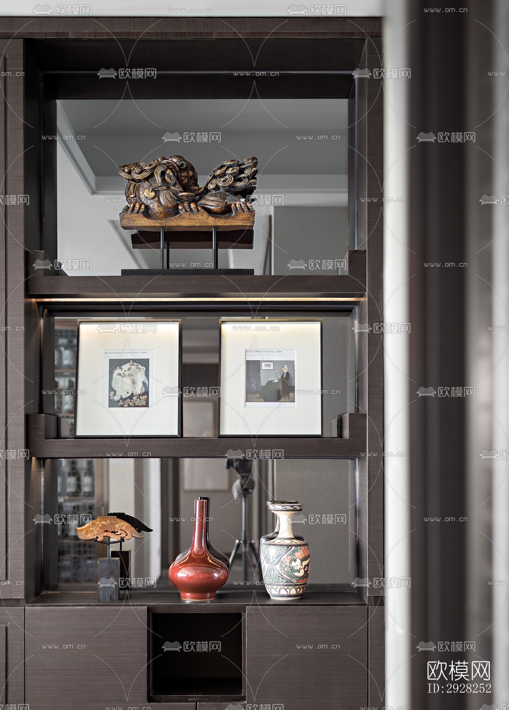 新中式平层效果图下载（渲染图12）