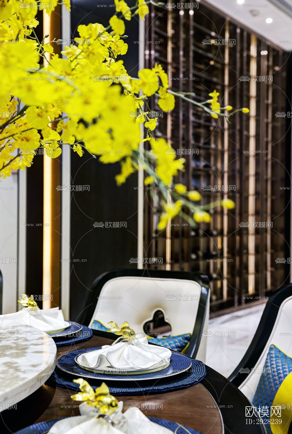 新中式平层效果图下载（渲染图9）