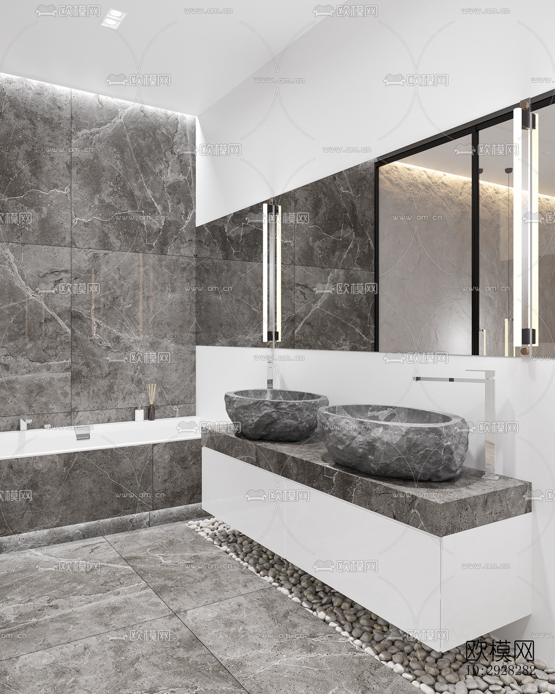 现代平层效果图下载（渲染图10）