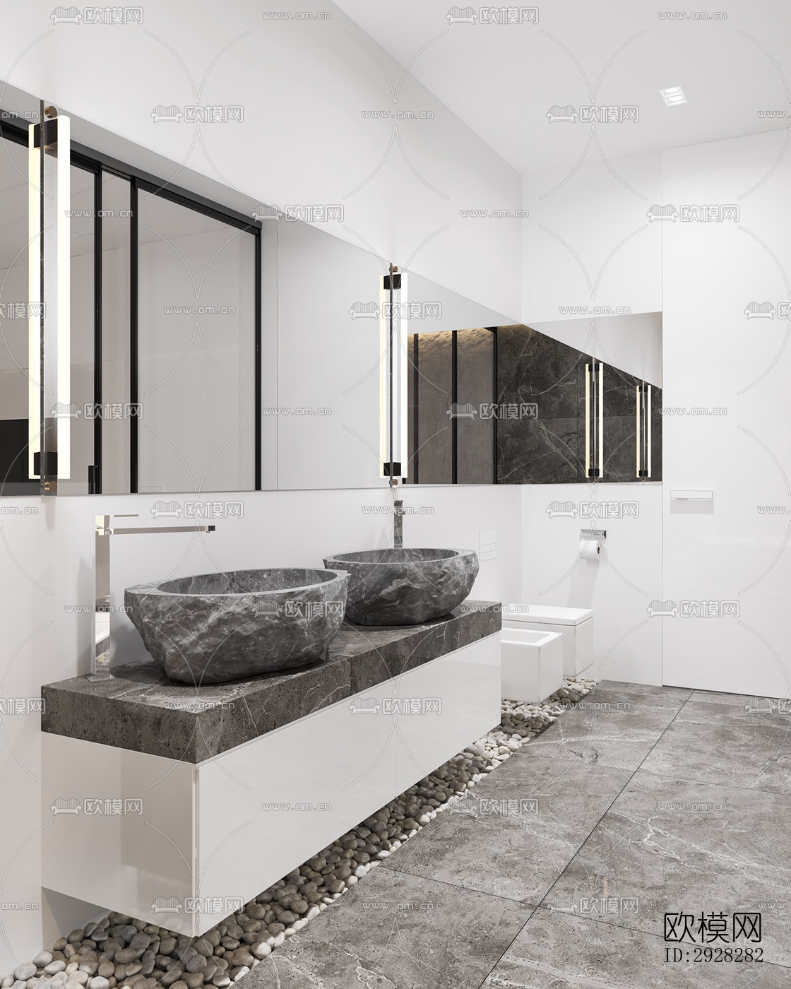 现代平层效果图下载（渲染图13）