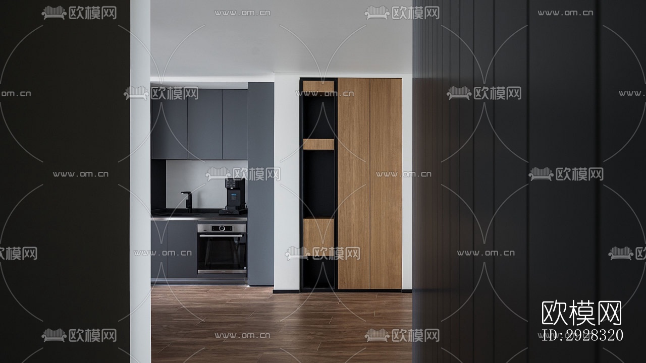 现代平层效果图下载（渲染图2）