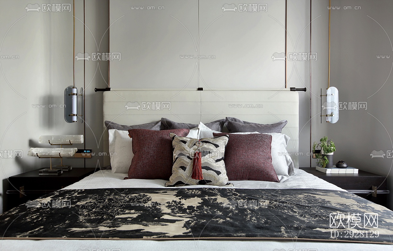 中式平层效果图下载（渲染图9）