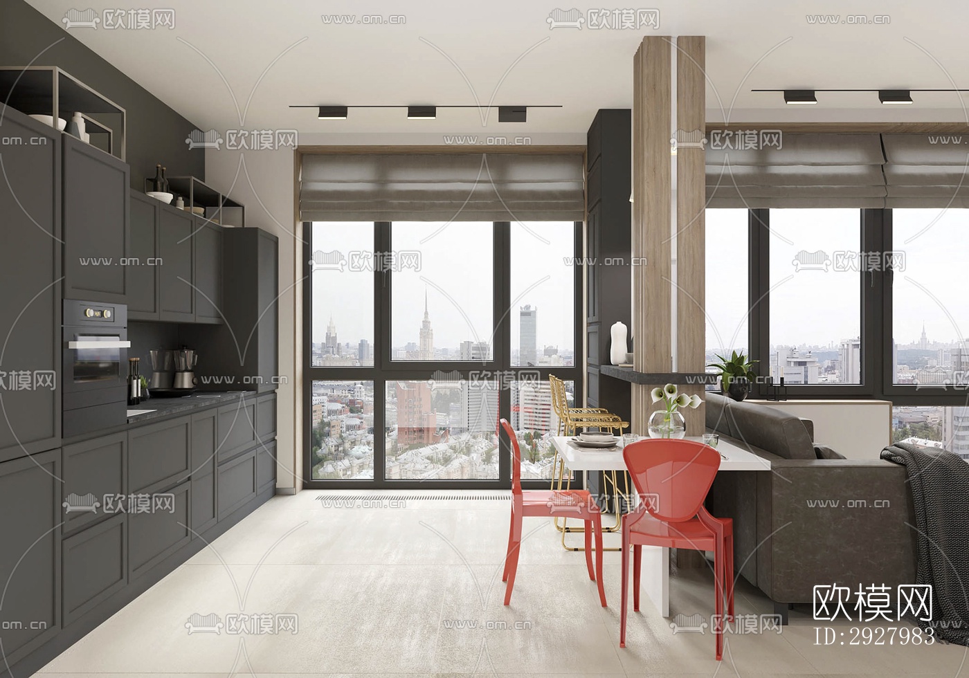 现代公寓效果图下载（渲染图8）