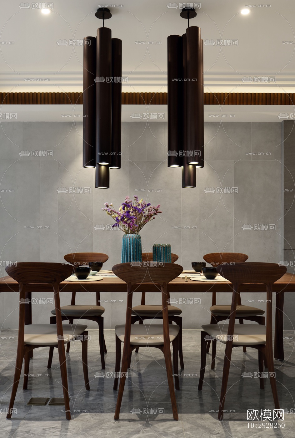 新中式平层效果图下载（渲染图16）