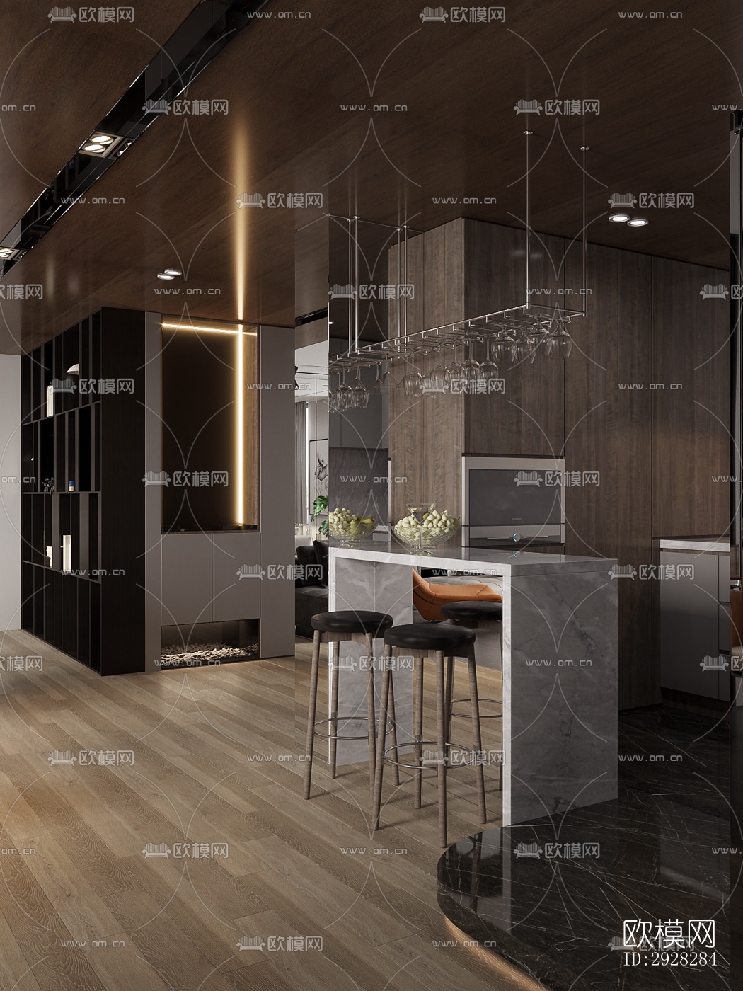 现代平层效果图下载（渲染图3）