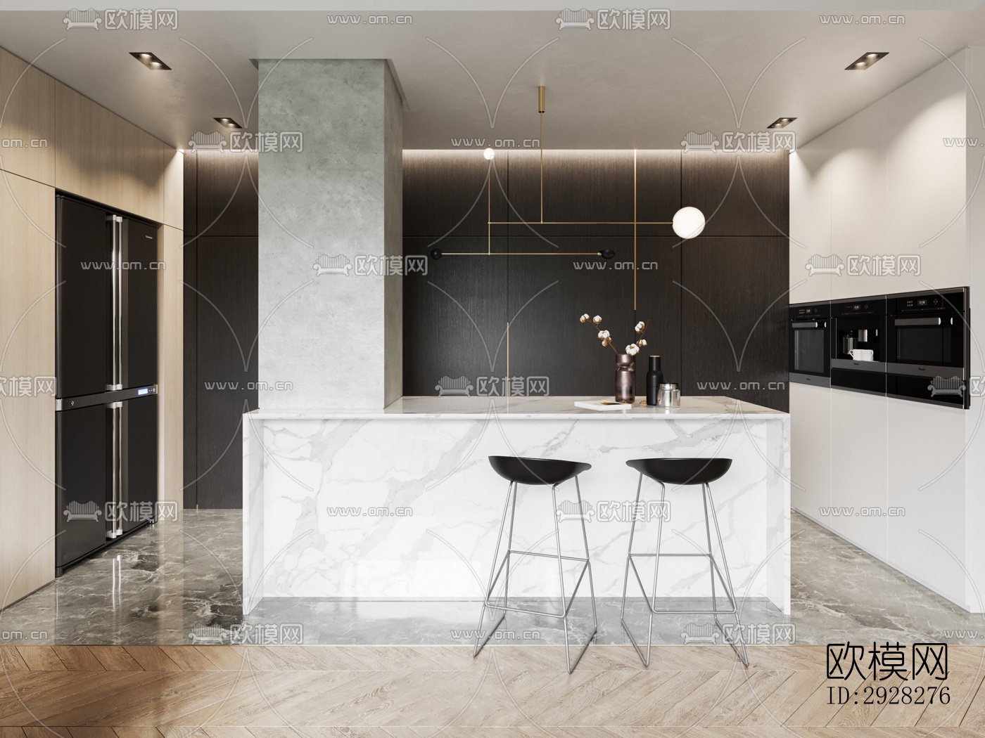 欧式平层效果图下载（渲染图11）