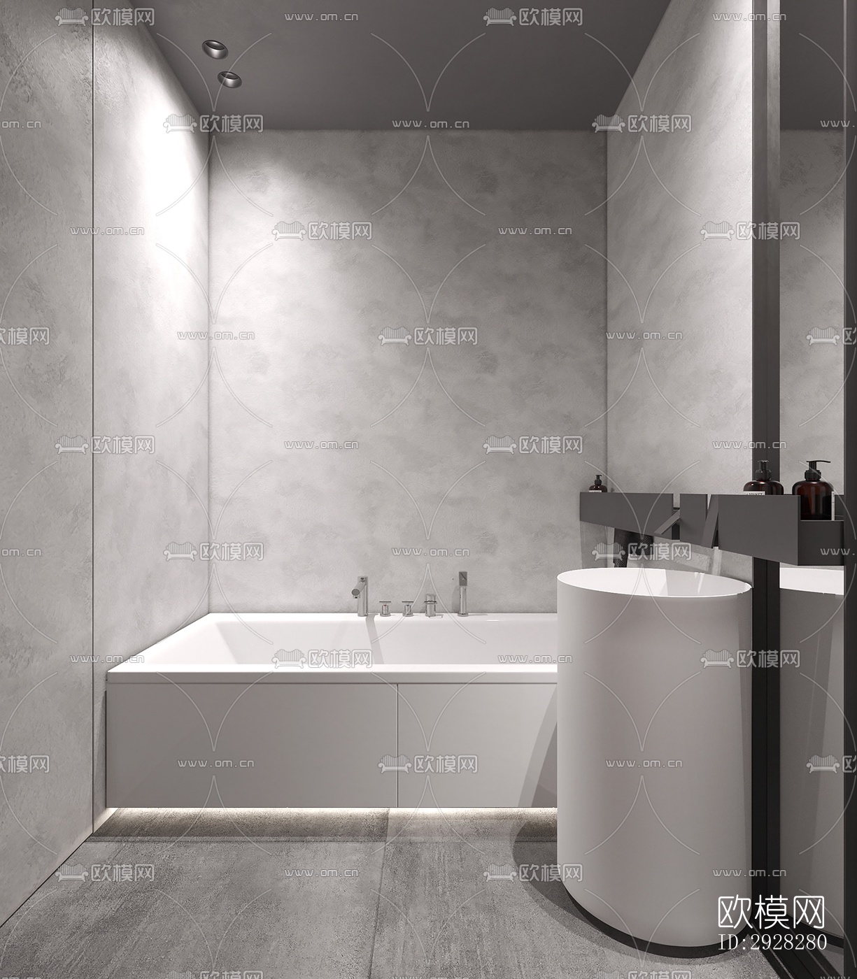 现代平层效果图下载（渲染图7）