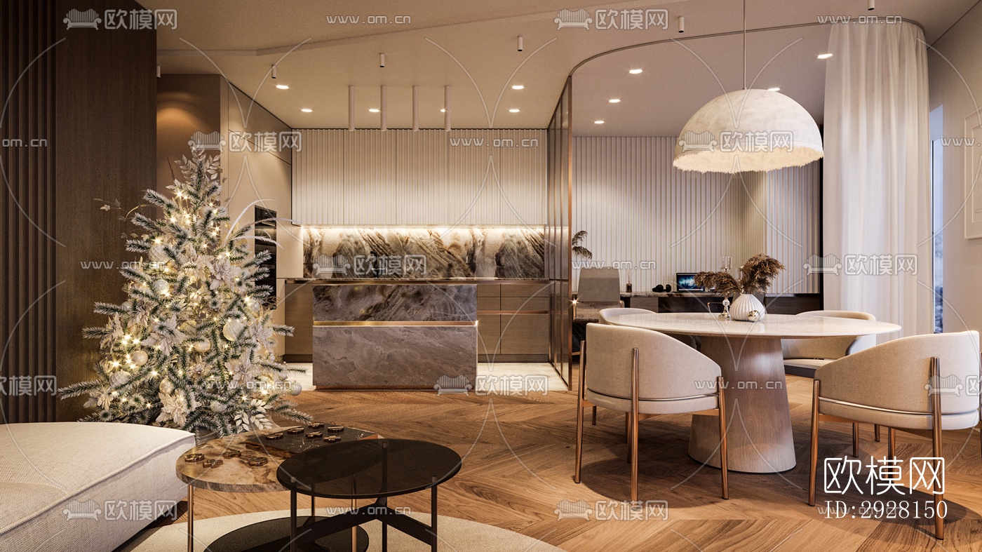 北欧平层效果图下载（渲染图1）