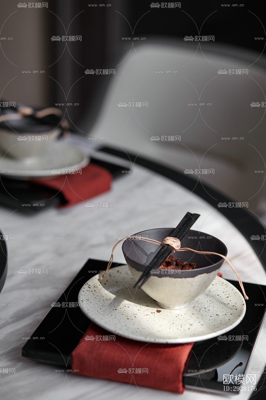 新中式平层效果图下载（渲染图16）